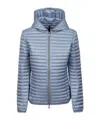 Save The Duck Quilted Hooded Down Jacket In Blue