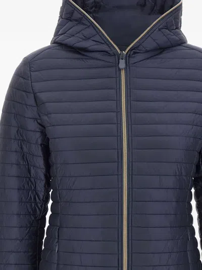 Save The Duck Quilted Hooded Jacket In Blue