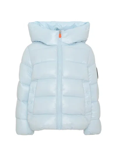 Save The Duck Kids' Quilted Hooded Jacket In Blue