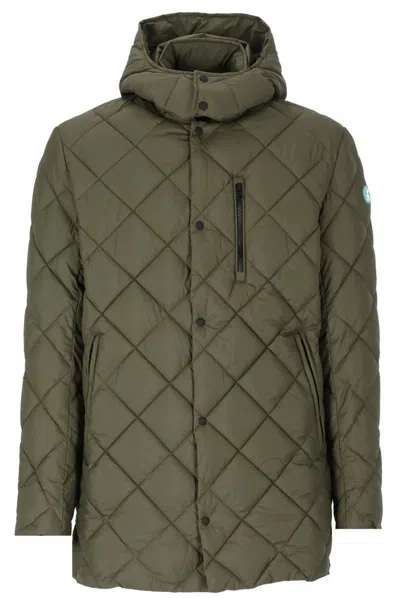 Save The Duck Quilted Hooded Jacket In Green