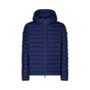 Save The Duck Quilted Light Jacket With Double-slider Zip And Lycra Trims In Blue