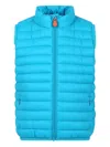 Save The Duck Blue Fluo Vest For Boy With Logo In Blue
