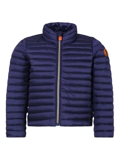 Save The Duck Kids' Quilted Padded Jacket In Blue