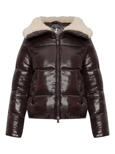 Save The Duck Quilted Padded Jacket In Brown