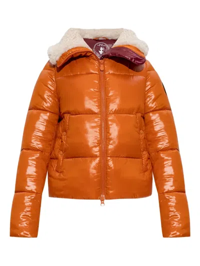 Save The Duck Quilted Padded Jacket In Orange