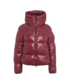 Save The Duck Quilted Plumtech Insulated Down Jacket With High Collar In Burgundy
