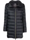 Save The Duck Quilted Short Coat With High Collar In Blue