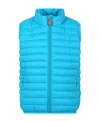 Save The Duck Blue Fluo Vest For Boy With Logo In Blue