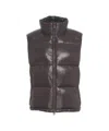 Save The Duck Quilted Vest With High Collar And Double Zipper In Gray