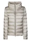 Save The Duck Gretel Faux Shearling Lining Hooded Puffer Jacket In White