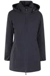Save The Duck Rachel Long Padded Jacket In Blue Black