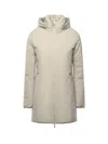 Save The Duck Removable Hood Zip Coat In Neutral
