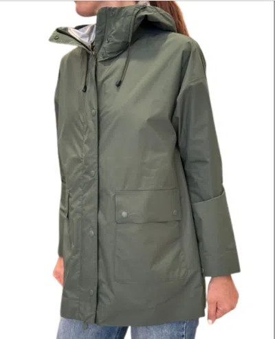 Save The Duck Raincoat With Hood Woman  Daina Thime Green In Multi