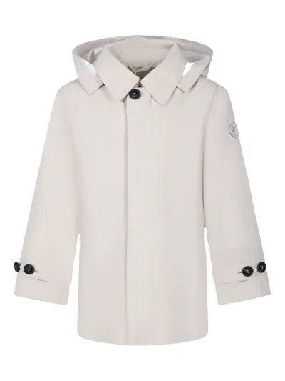 Save The Duck Kids' Recycled-polyester Hooded Coat In White