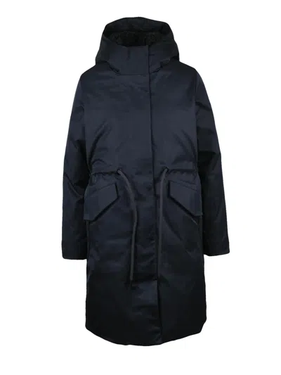 Save The Duck Recycled Polyester Joel Coat With Adjustable Drawstring Waist In Blue