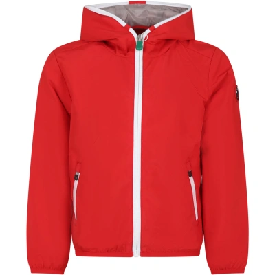 Save The Duck Kids' Red Noel Windbreaker For Boy With Logo