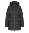 Save The Duck Reese Grey Hooded Padded Jacket In Black