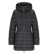 Save The Duck Reese Grey Hooded Padded Jacket In Black