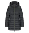 Save The Duck Reese Grey Hooded Padded Jacket In Black