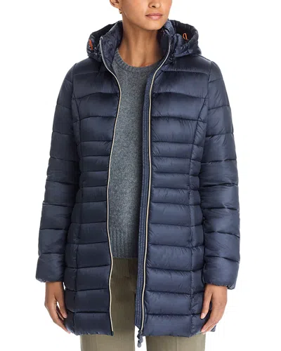 Save The Duck Reese Hooded Puffer Jacket In Blue