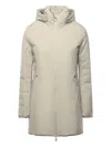 Save The Duck Removable Hood Zip Coat In Neutral