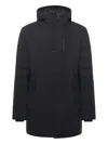 Save The Duck Removable-hoodie Zip-up Coat In Black