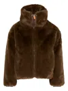 Save The Duck Reversible Faux-fur Jacket In Brown