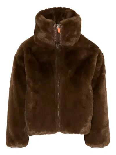 Save The Duck Reversible Faux-fur Jacket In Brown