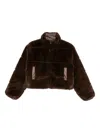 Save The Duck Jeon Reversible Faux Fur Jacket In Brown