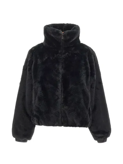 Save The Duck Reversible Faux-fur Jacket In Black