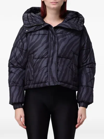 Save The Duck Rhiannon Zebra-print Puffer Jacket In Blue