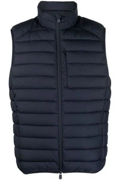 Save The Duck High-neck Padded Gilet In Blue