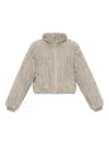 Save The Duck Ribbed-texture Zip-front Jacket In Neutral