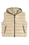 Save The Duck Romina Water Repellent Hooded Puffer Vest In Wood Beige