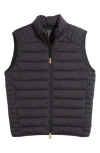 Save The Duck Logo-patch Padded Gilet In Blue Black