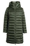 Save The Duck Saffron Water Repellent Hooded Quilted Puffer Coat In Thyme Green