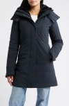 Save The Duck Samantah Faux Fur Lined Water Resistant Hooded Parka In Blue