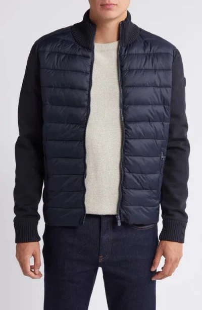 Save The Duck Sedum Mixed Media Hybrid Jacket In Blue Black