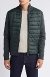 Save The Duck Sedum Mixed Media Hybrid Jacket In Green Black