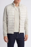 Save The Duck Sedum Mixed Media Hybrid Jacket In Rainy Beige