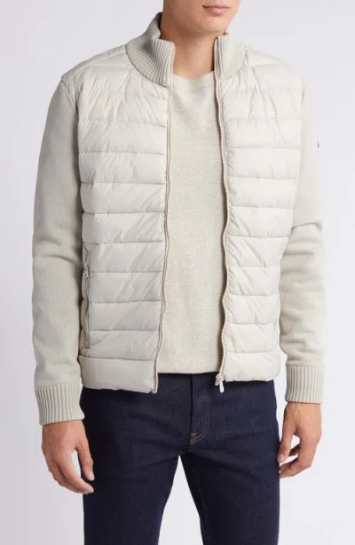 Save The Duck Sedum Mixed Media Hybrid Jacket In Rainy Beige