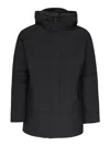 Save The Duck Hooded Zip-fastening Coat In Black