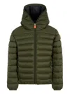 Save The Duck Short Down Jacket With Hood  In Green
