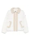 Save The Duck Short Quilted Jacket With Plush Collar And Trim In Neutral