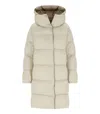 Save The Duck Sibyl Beige Hooded Padded Jacket In Neutral