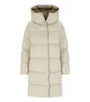 Save The Duck Sibyl Beige Hooded Padded Jacket In Neutral