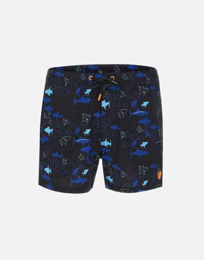 Save The Duck Swimsuit  Men Color Blue In Black