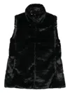 Save The Duck Sleeveless Faux Fur Jacket With High Collar In Animal Print