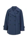 Save The Duck Double-breasted Blue Coat With Tailored Silhouette In Blue