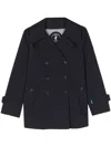 Save The Duck Sofi Double-breasted Short Parka In Blue